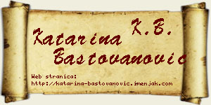 Katarina Baštovanović vizit kartica